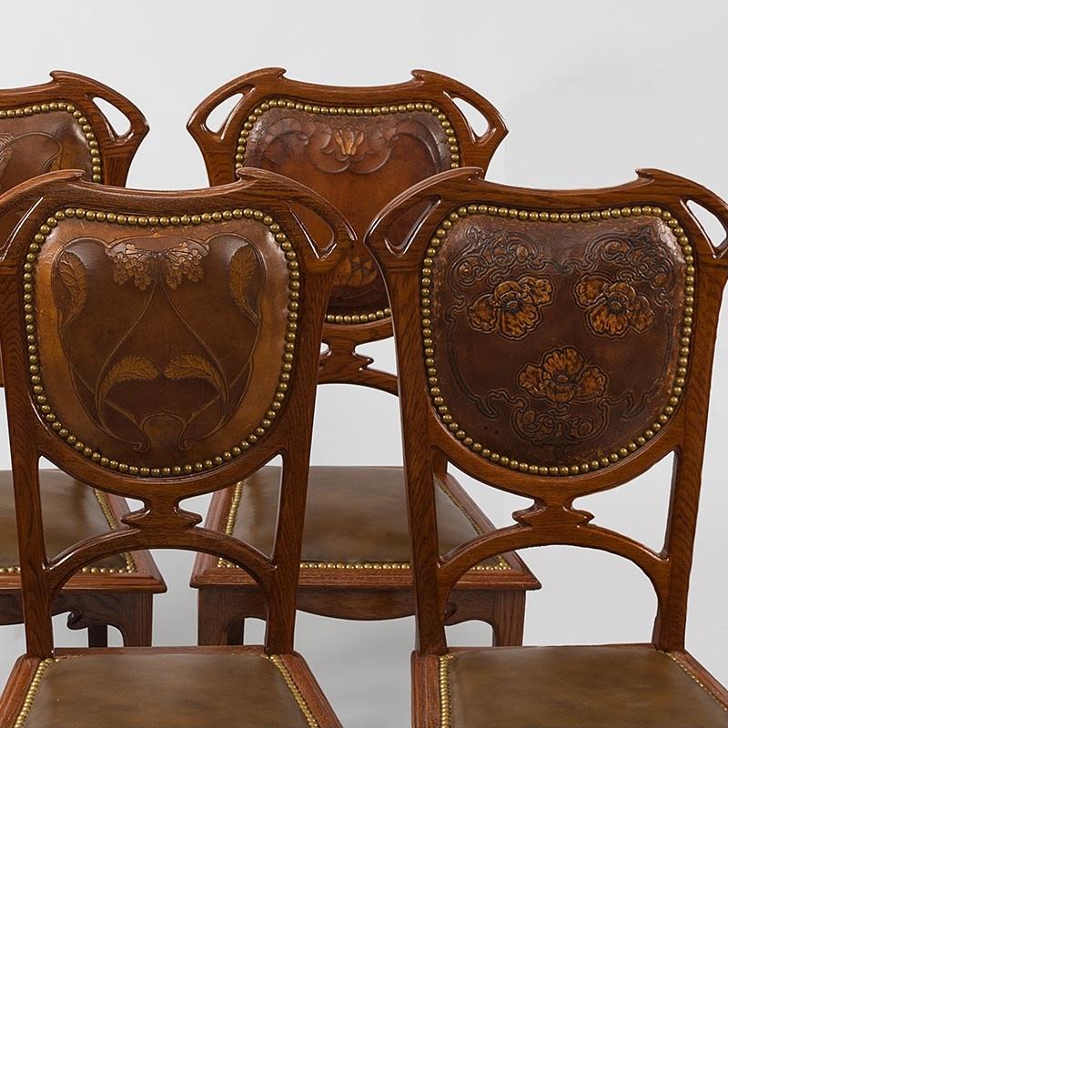 Art Nouveau Camille Gauthier & Paul Poinsignon Mahogany Dining Suite 