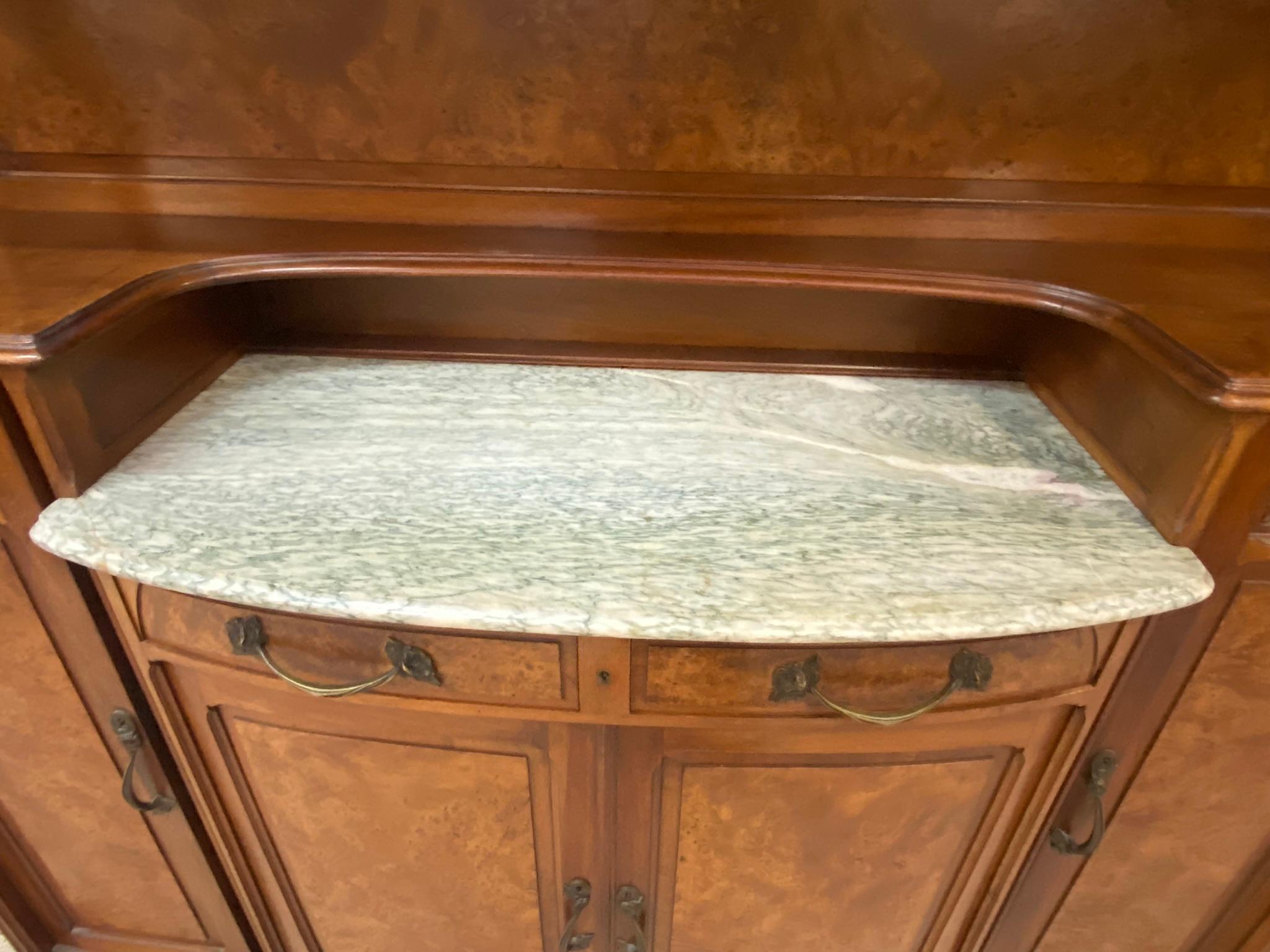 Gauthier-Poinsignon & Cie, Buffet Art Nouveau in noce e radica di olmo impiallacciato in vendita 5