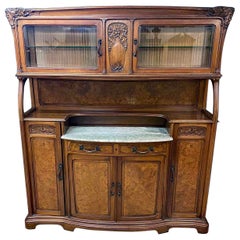Gauthier-Poinsignon & Cie, Buffet Art Nouveau en placage de noyer et de loupe d'orme