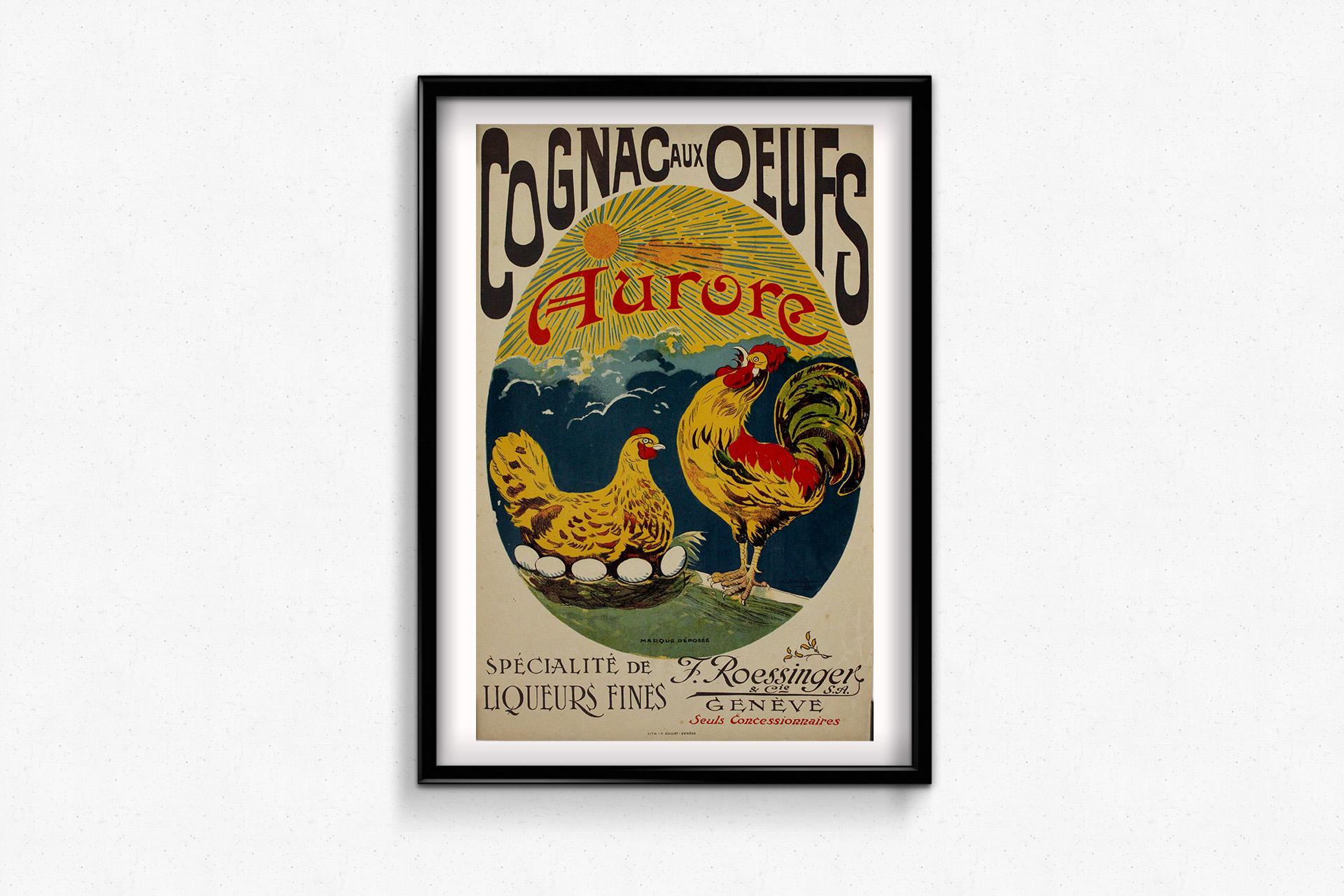 1921 advertising poster by Gautolai for the  Cognac aux Oeufs 