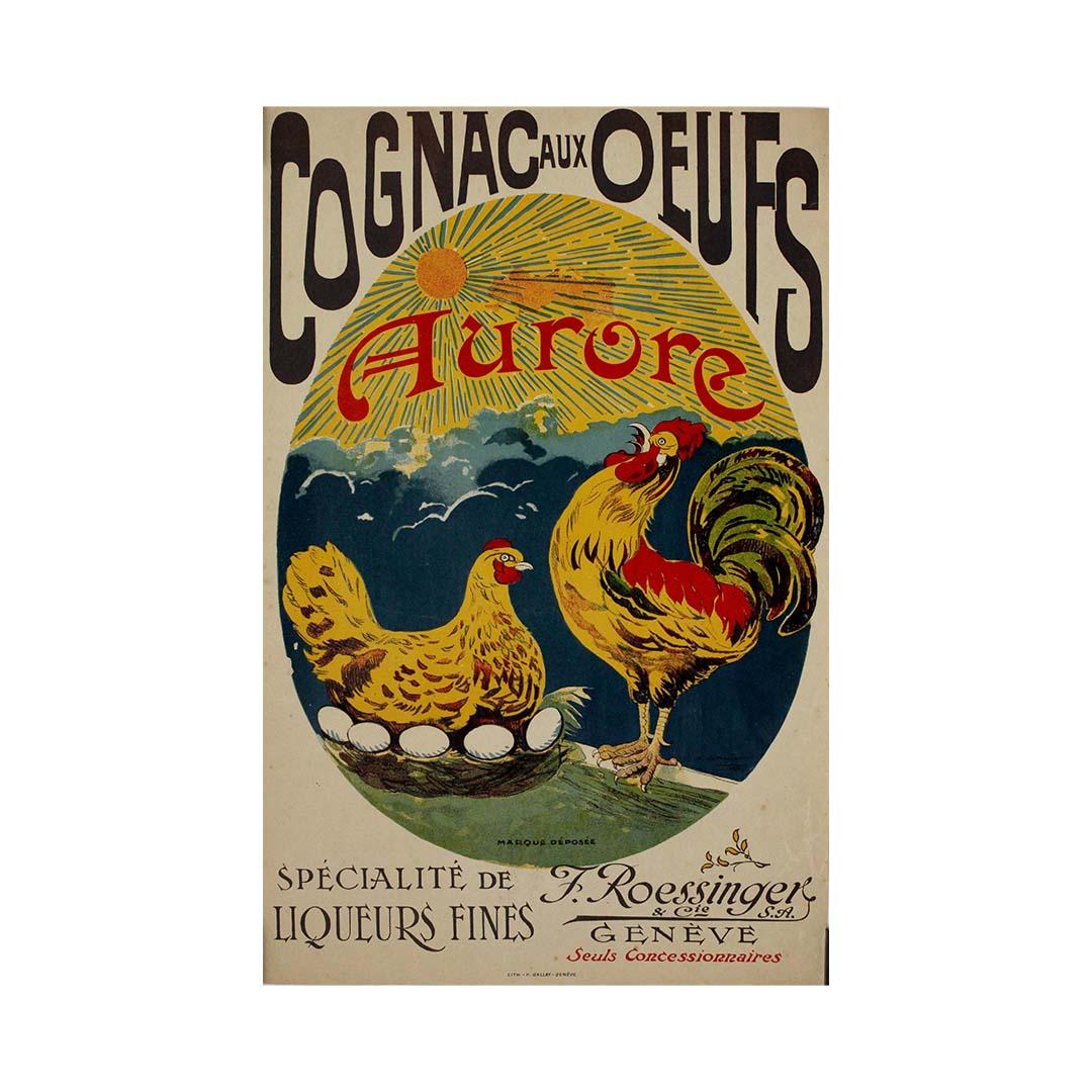 1921 advertising poster by Gautolai for the  Cognac aux Oeufs 