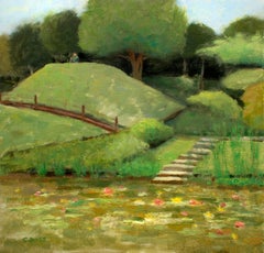 Albert-Kahn Japanese Botanical Gardens Paris, Painting, Oil on Canvas