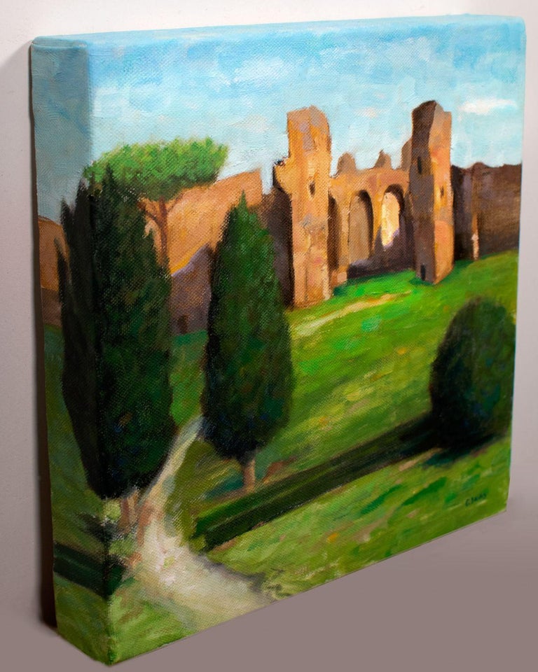 Gav Banns - Baths of Caracalla Italy Rome, Painting, Oil on Canvas For