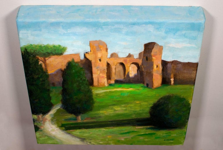 Gav Banns - Baths of Caracalla Italy Rome, Painting, Oil on Canvas For
