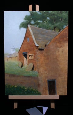 Dunham Massey National Trust Outbuildings painting, Painting, Oil on Canvas