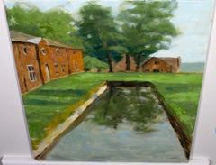 Dunham Massey Old English Farm buildings, Painting, Oil on Canvas