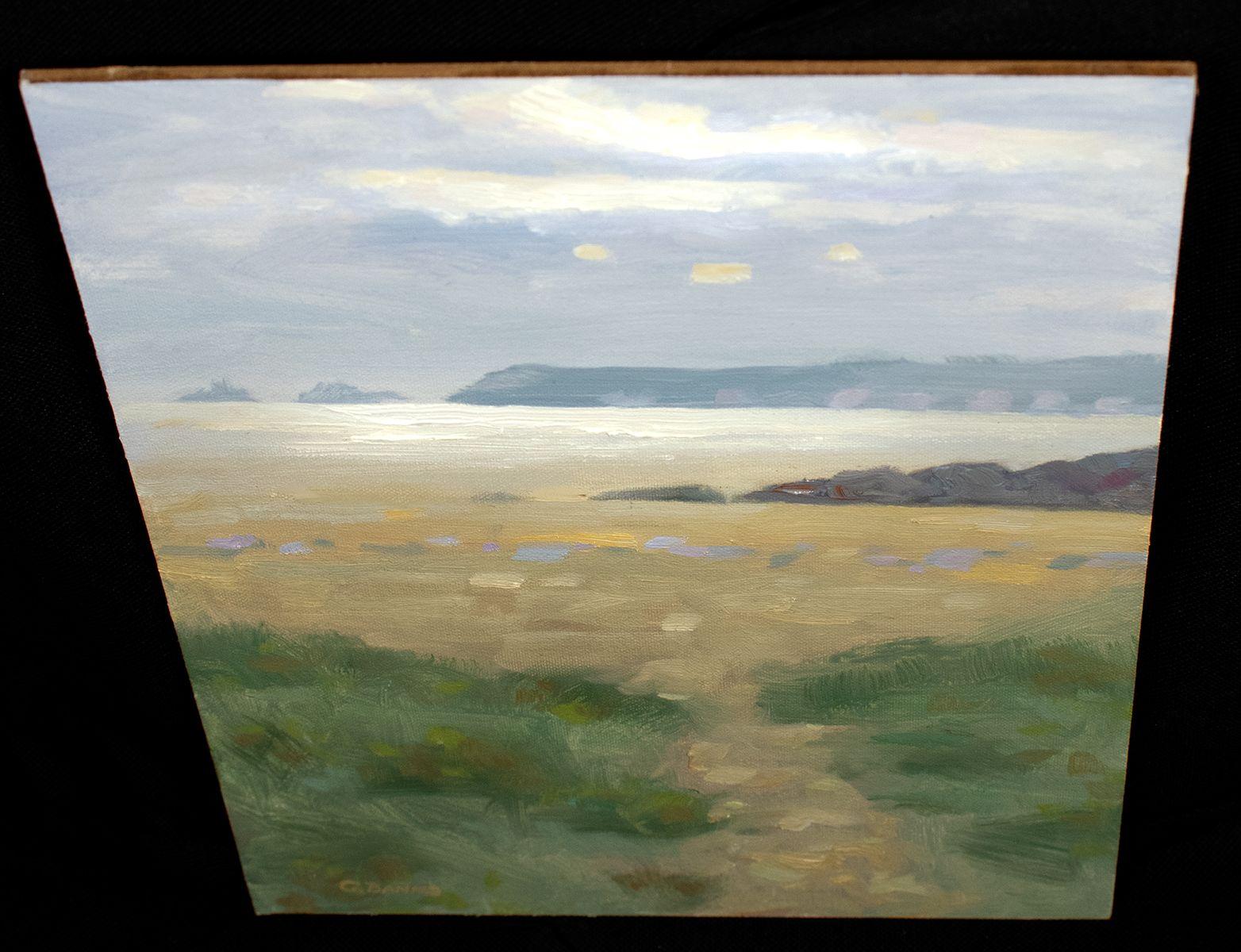 Peinture - « Evening on the Beach, the Brittany coast », peinture à l'huile sur toile - Impressionnisme Painting par Gav Banns