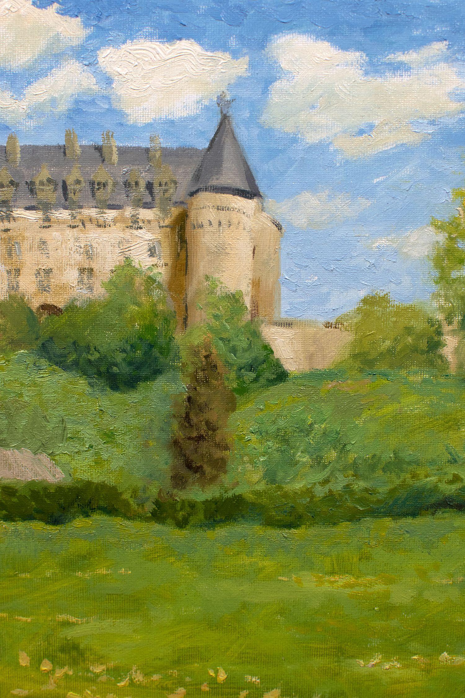 French impressionism, Rochechouart castle, Painting, Oil on Canvas For Sale 1