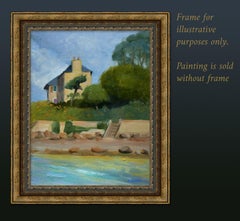 House by the ocean, Perros-Guirec Brittany France, Painting, Oil on Canvas