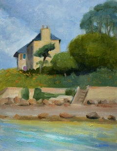 House by the ocean, Perros-Guirec Brittany France, Painting, Oil on Canvas