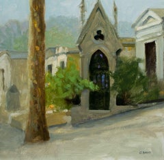 Peinture impressionniste Paris - Pere Lachaise City Cemtery, huile sur toile