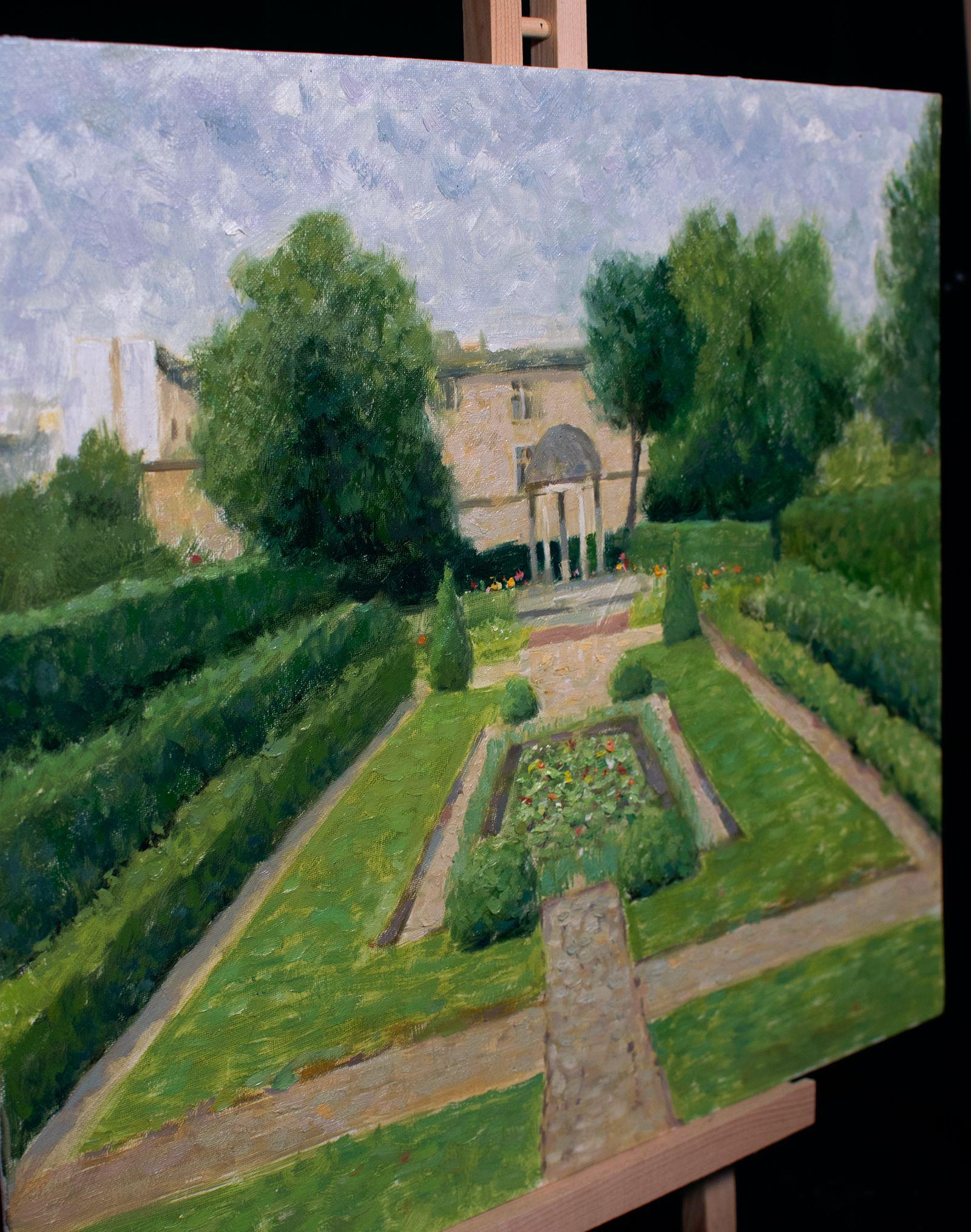 Neuilly Parc Paris, Park Saint-James impressionism, Painting, Oil on Canvas For Sale 3