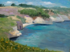 Ocean Coastal Path Brittany Finisterre, Painting, Oil on Canvas