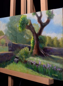 Old Tree Clinging to Life, impressionistisches Gemälde, Öl auf Leinwand