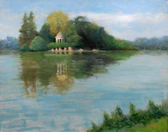 Paris Park bois de Vincennes, the Temple of Love, Painting, Oil on Canvas