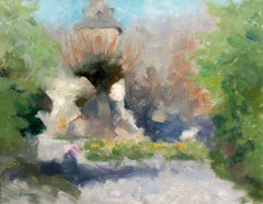 Rural Chapel in the Limousin, Abstract Realism, Painting, Oil on Canvas