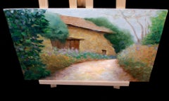 The Abandoned Barn, impressionist oil painting, Painting, Oil on Canvas