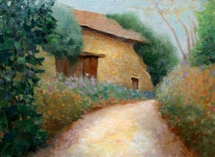 The Abandoned Barn, impressionist oil painting, Painting, Oil on Canvas