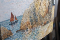The Brittany coast, Port-Blanc chapel on the rocks, Painting, Oil on Canvas