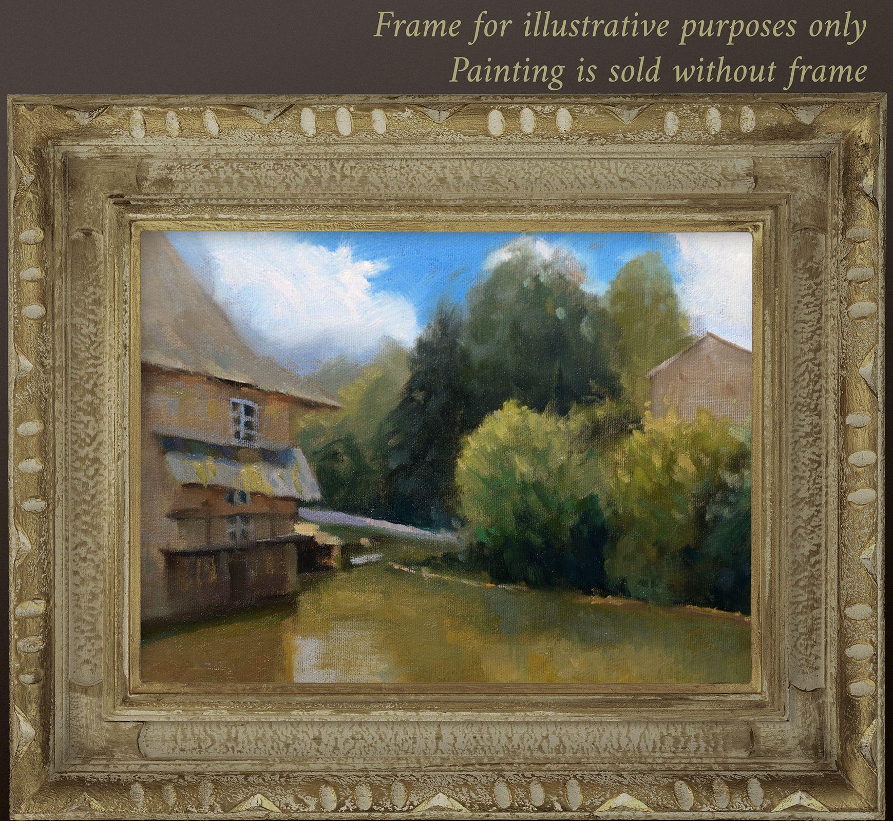 Verteuil sur Charente Fábrica de curtidos impresionismo, Pintura, Óleo sobre lienzo - Painting Impresionista de Gav Banns