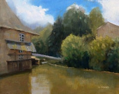 Verteuil sur Charente Tanning Mill impressionism, Painting, Oil on Canvas