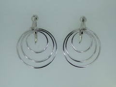 Gavello 18 Carat White Gold and Diamond Disc Earring Ear Clips