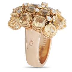 Gavello 18K Rose Gold Diamond and Citrine Ring