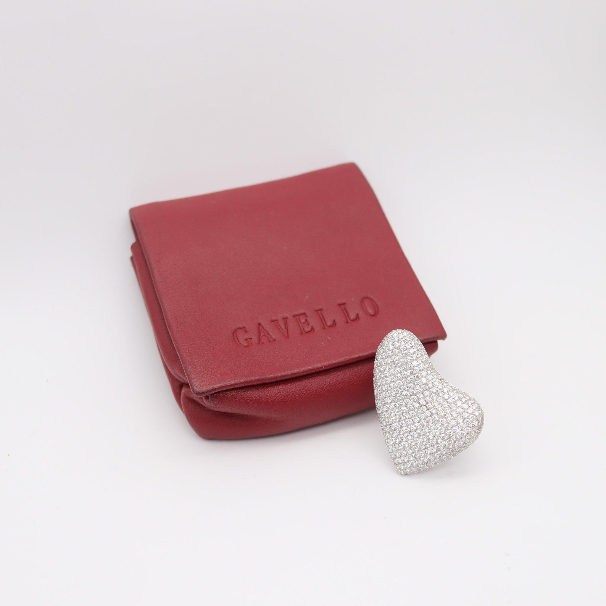 GAVELLO Milano Heart Shaped Cocktail Ring In 18Kt Gold With 6.64 Ctw VS Diamonds For Sale 1
