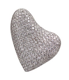 GAVELLO Milano, bague cocktail en forme de cœur en or 18 carats avec 6,64 carats de diamants VS