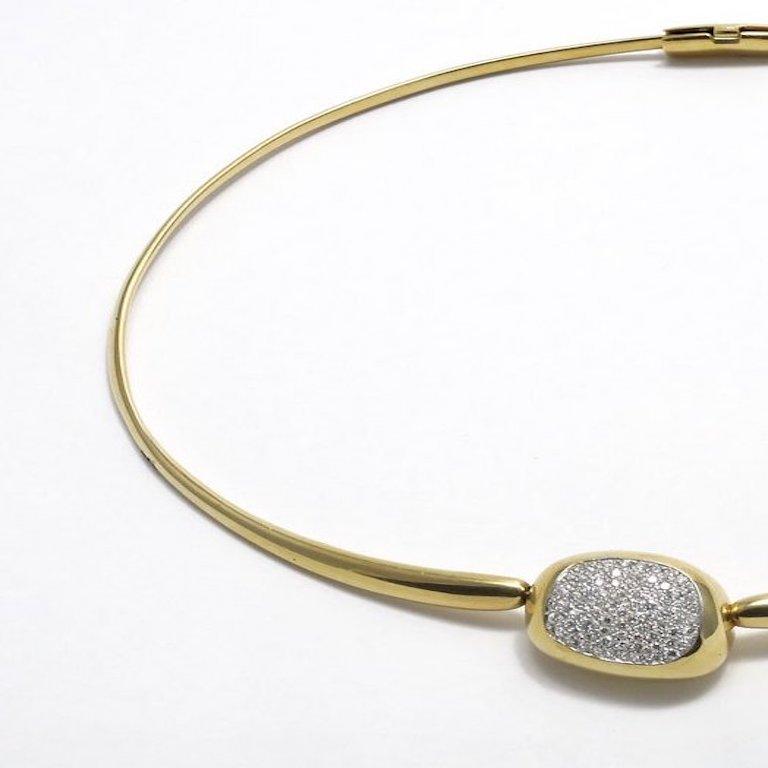 Women's Gavello Unique Handmade Yellow Gold Diamonds Necklace, 1980s