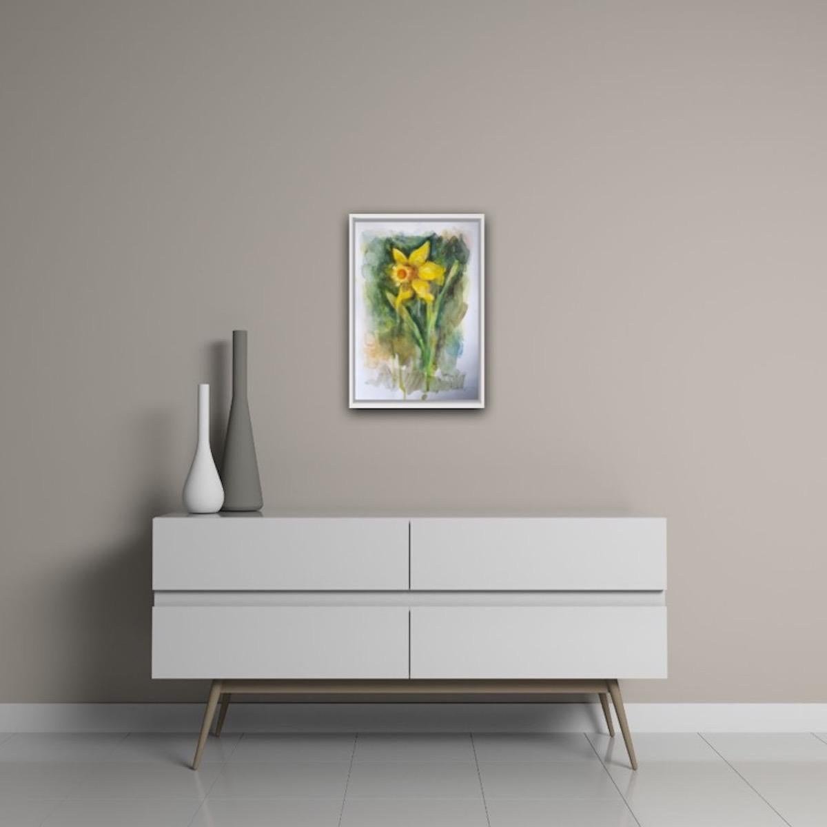 Daffodil by Gavin Dobson, contemporary art, original painting, watercolour paint 9