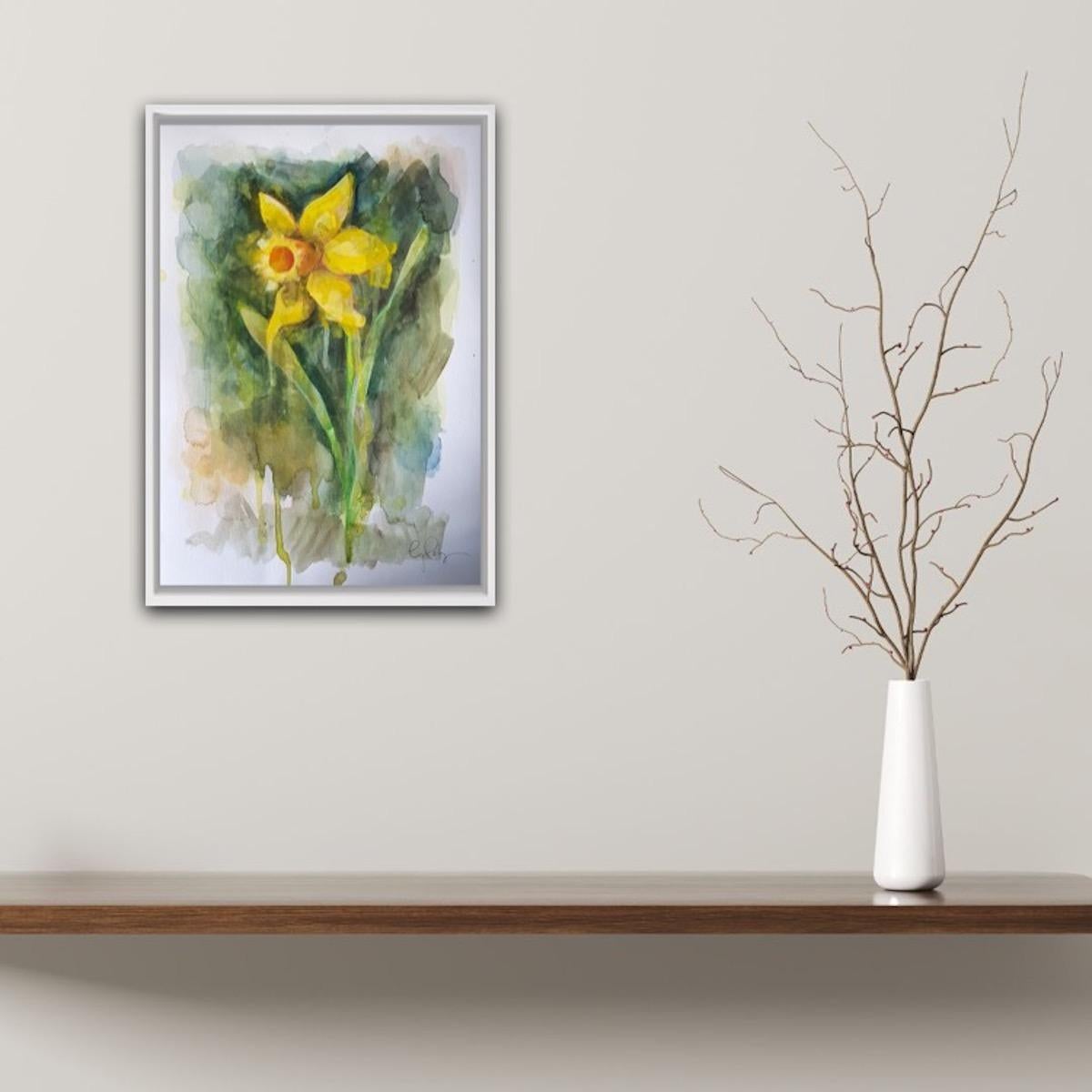 Daffodil by Gavin Dobson, contemporary art, original painting, watercolour paint 10