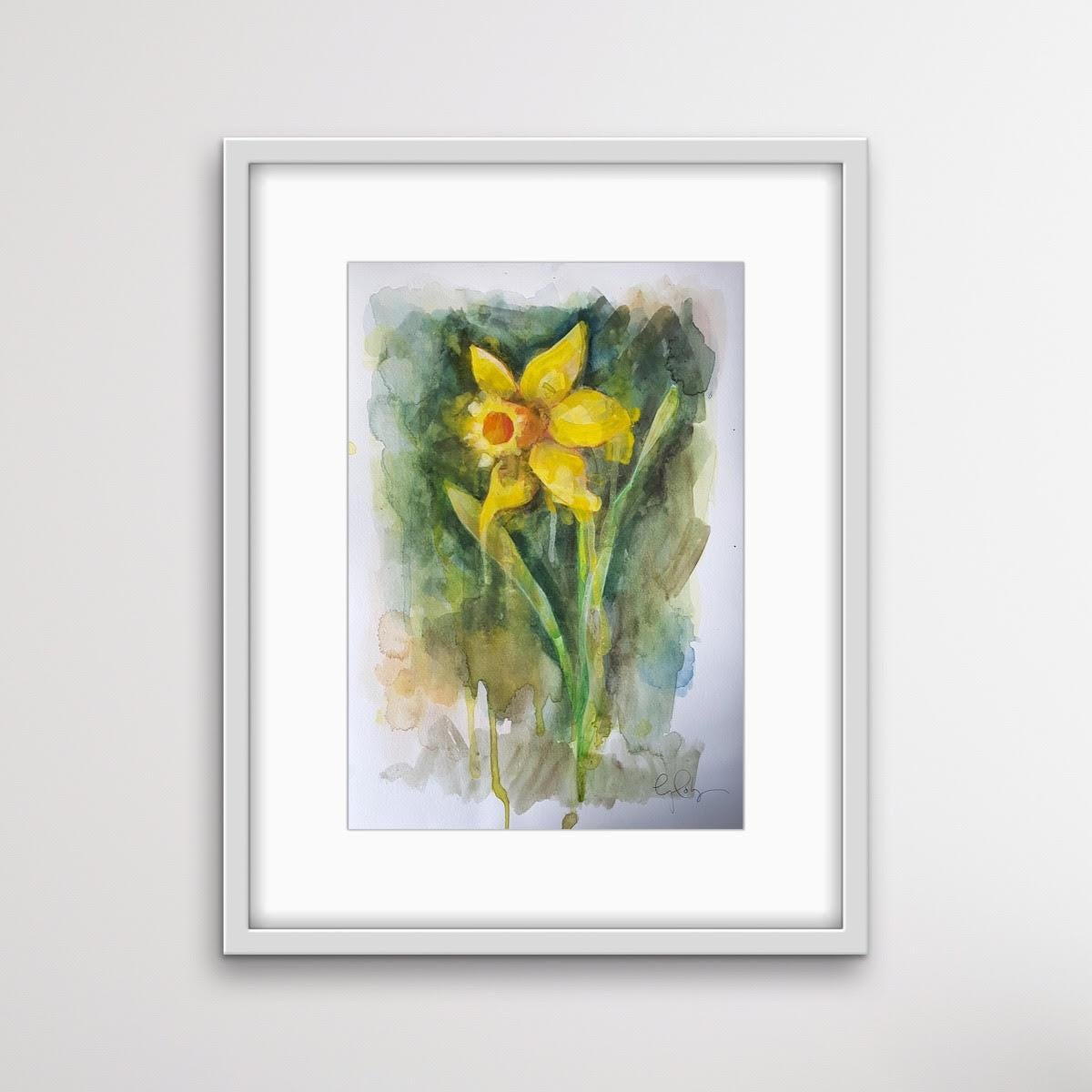 Daffodil by Gavin Dobson, contemporary art, original painting, watercolour paint 2