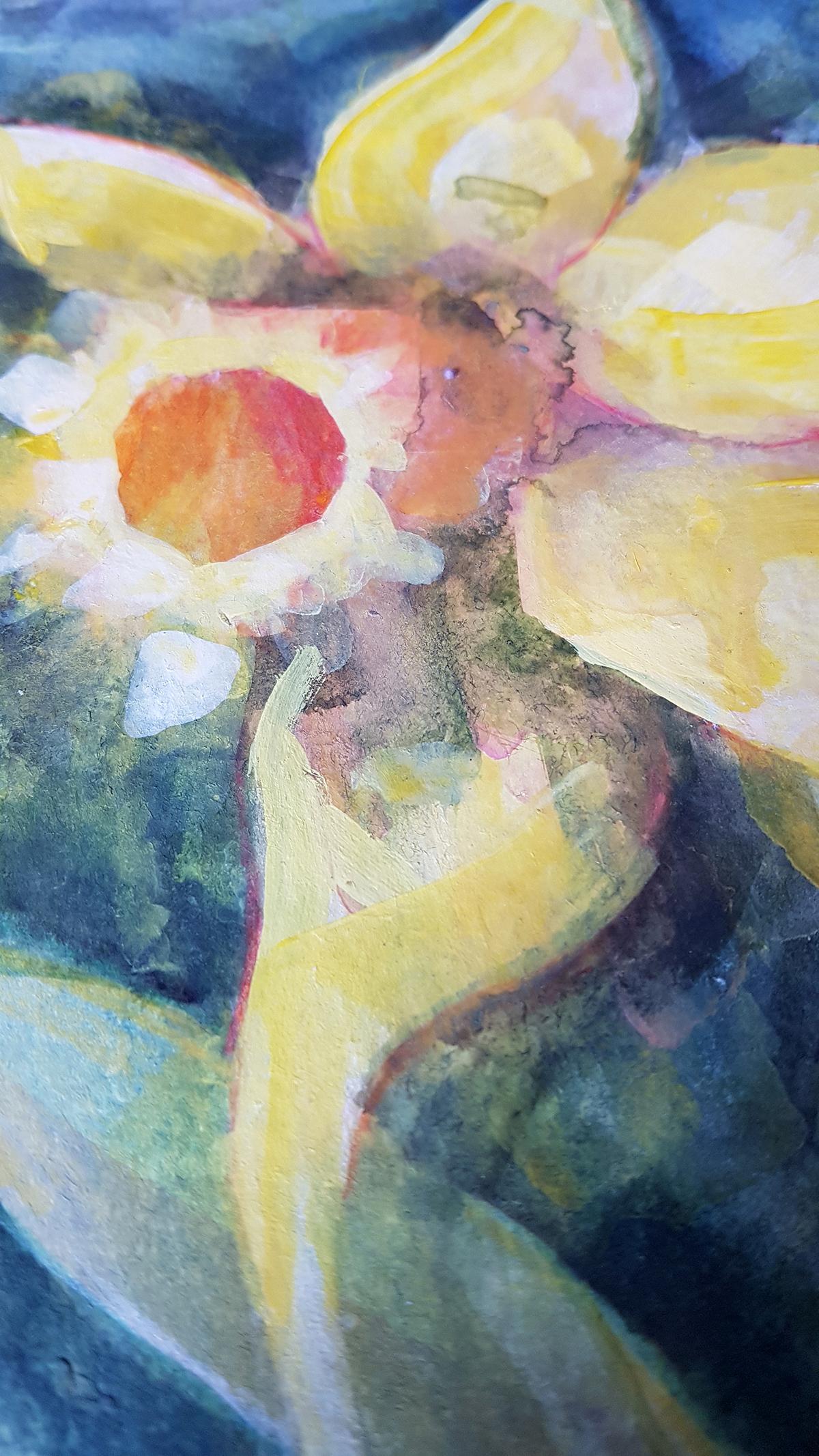 Daffodil by Gavin Dobson, contemporary art, original painting, watercolour paint 5