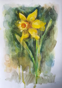 Daffodil by Gavin Dobson, contemporary art, original painting, watercolour paint