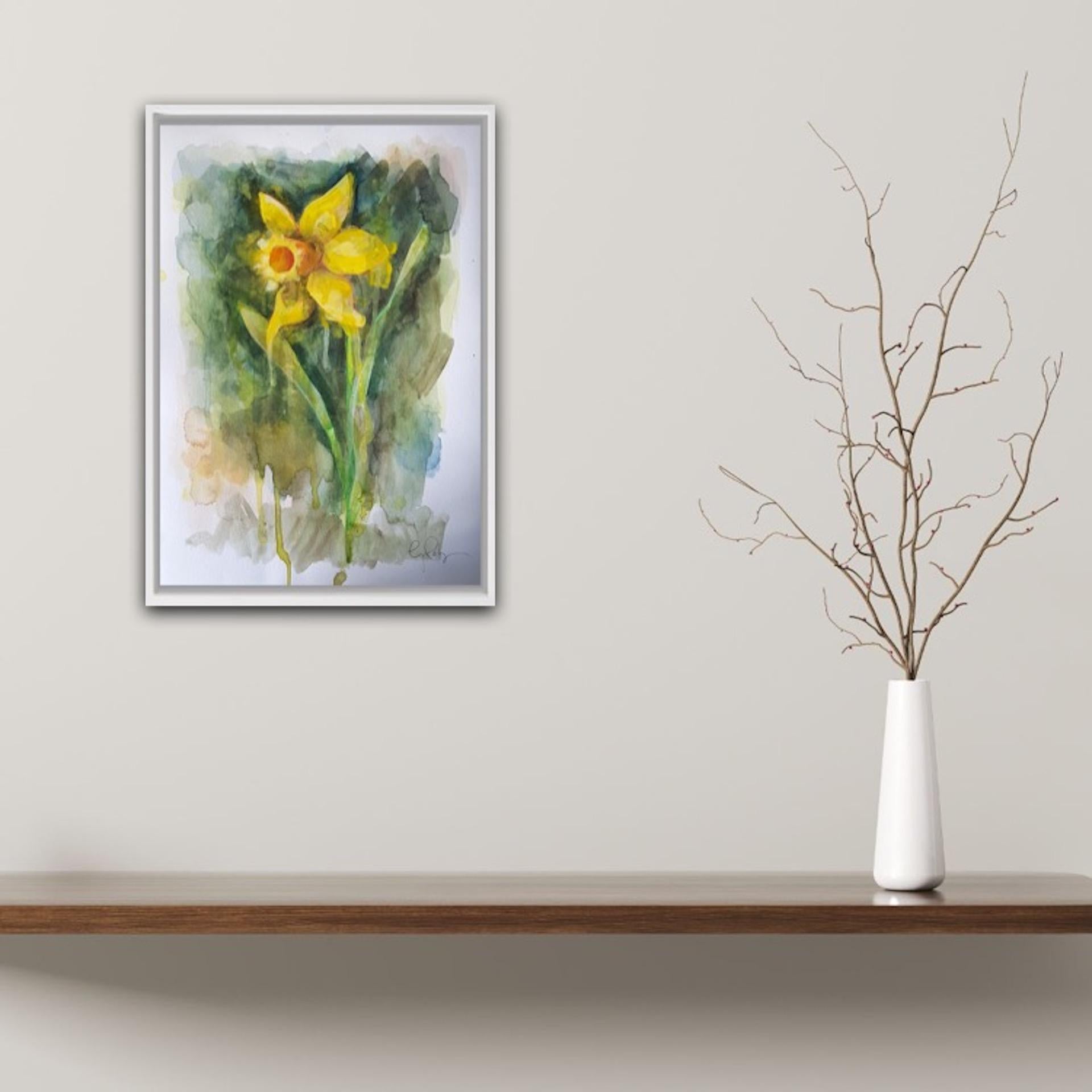 Gavin Dobson, Daffodil, Original Impressionist Still Life Painting, Bright Art 4