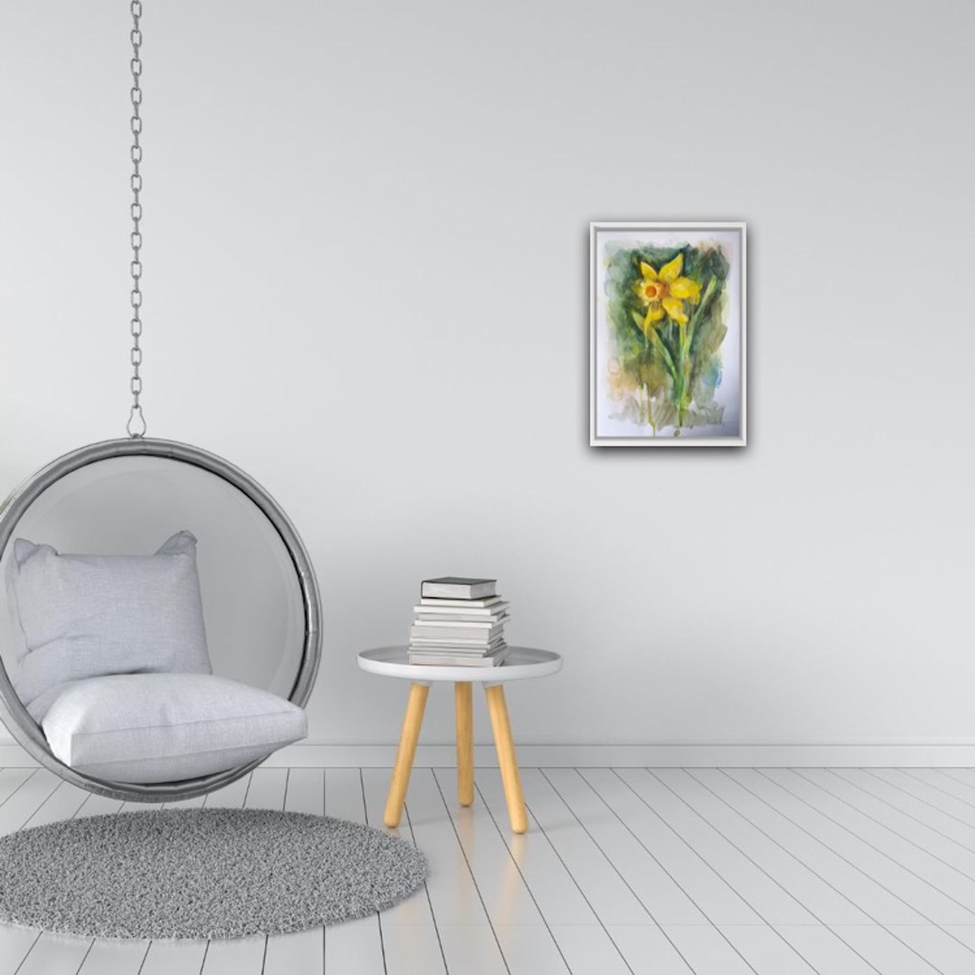 Gavin Dobson, Daffodil, Original Impressionist Still Life Painting, Bright Art 5