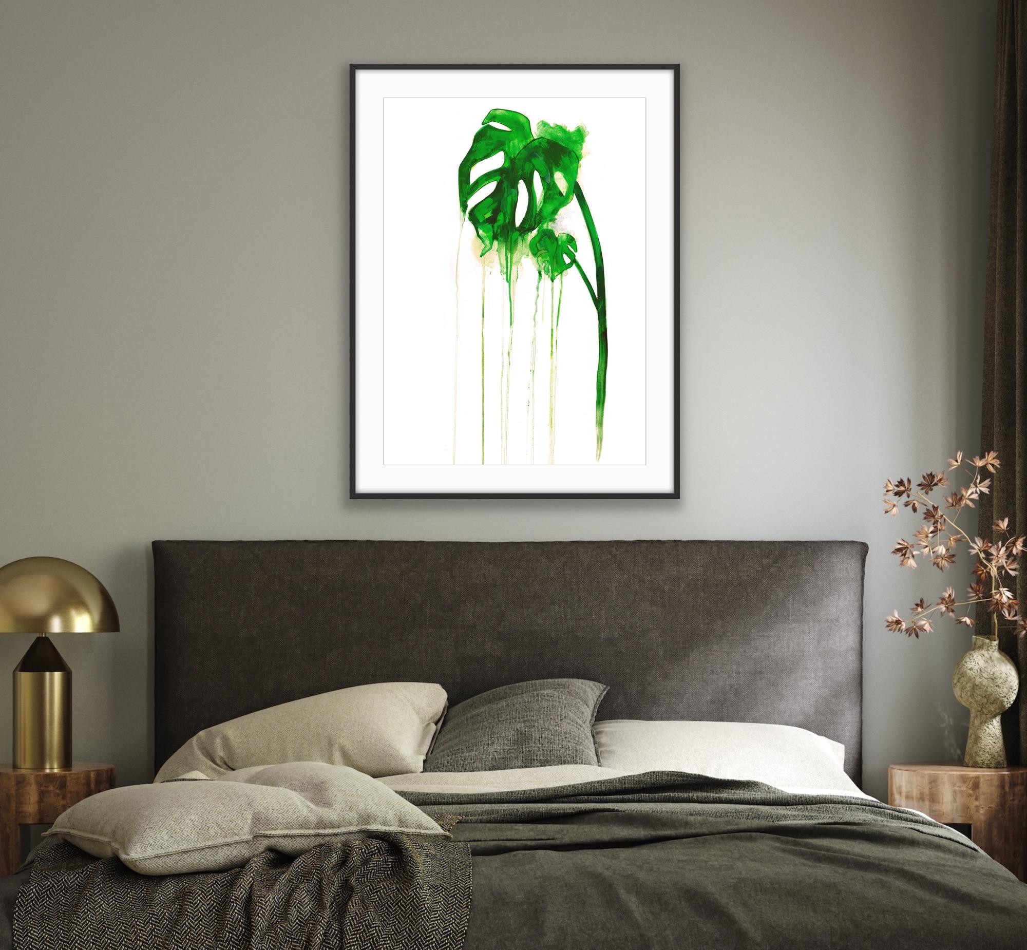 Planta del Queso, Impresión en edición limitada, Serigrafía , Naturaleza, Plano, Monstera en venta 1