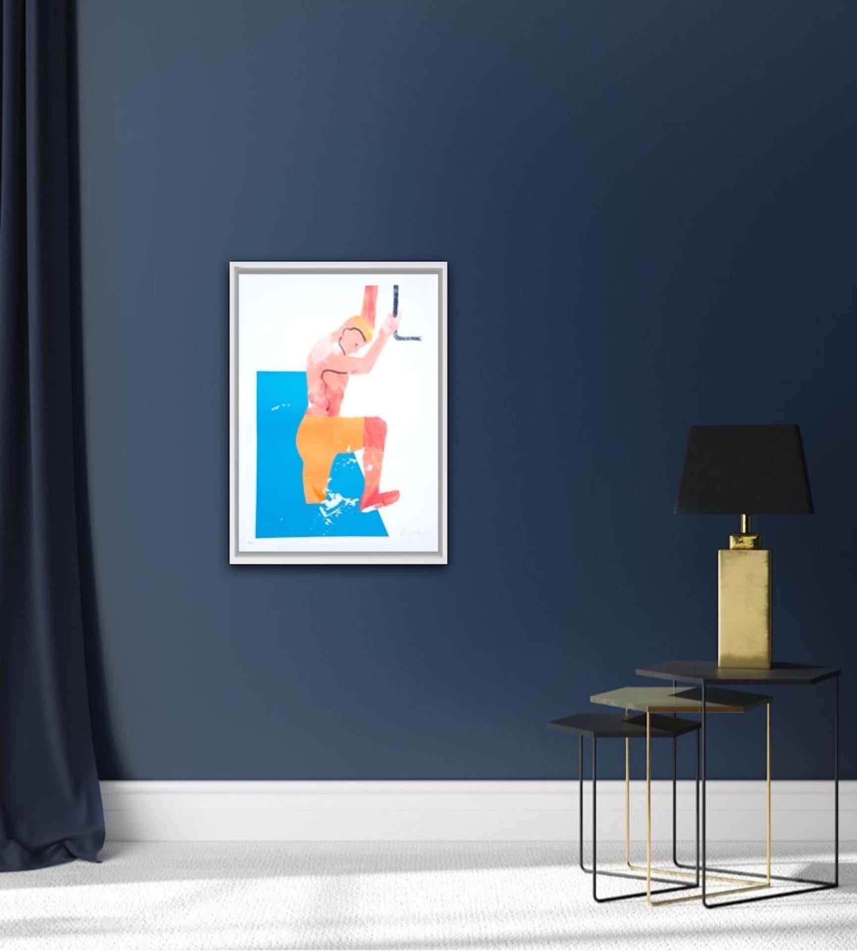 Fa parte della mia celebre serie Pool Boy. Dipping Ricky è un'edizione molto speciale. La stampa serigrafica è a 5 strati con uno strato monoprint in tonalità carne, quindi ogni esemplare è leggermente unico in quanto è stato dipinto a mano sullo