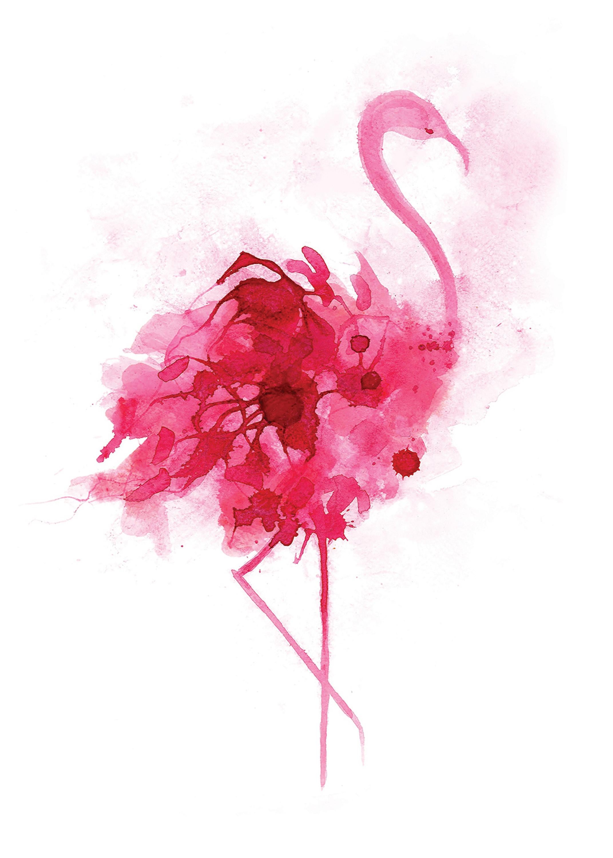 Gavin Dobson, Flamingo, helle Kunst, zeitgenössische Kunst, Tierkunstwerke
