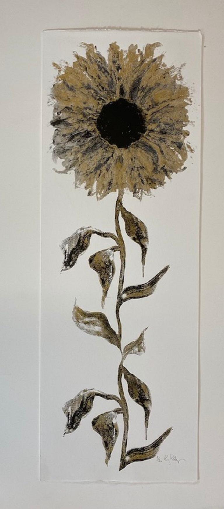 Gavin Dobson, Sunflower Gold, Limited edition floral print For Sale 1