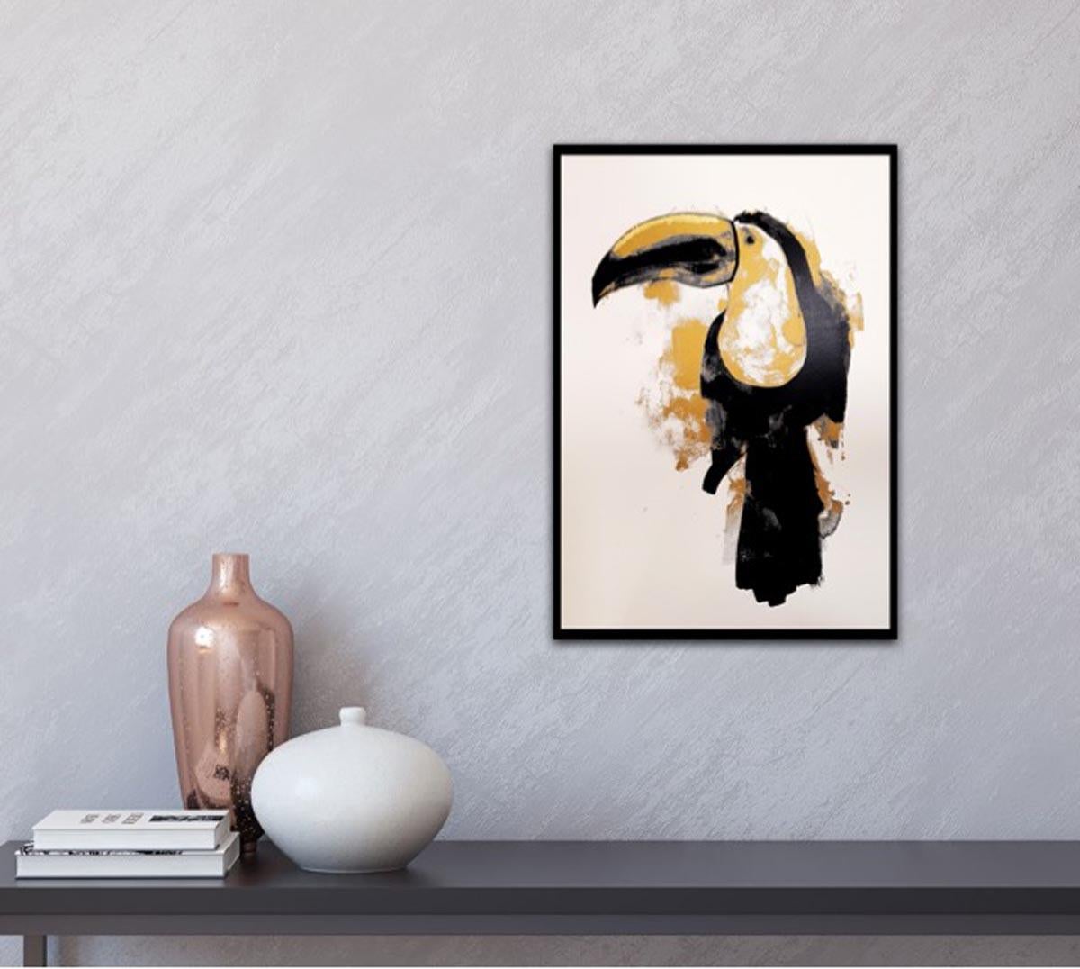 Gavin Dobson, Toucan Gold, Limited Edition Silkscreen Print, Bird Art, AnimalArt For Sale 4