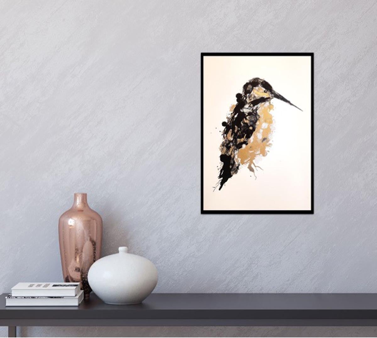 Kingfisher Gold, Gavin Dobson, Gold Art, Animal Print, Bird Art, Silkscreen Art For Sale 3