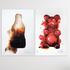 Mini dittico di caramelle, Stampa in edizione limitata, Arte delle caramelle, Orsetto gommoso, Dolcezze