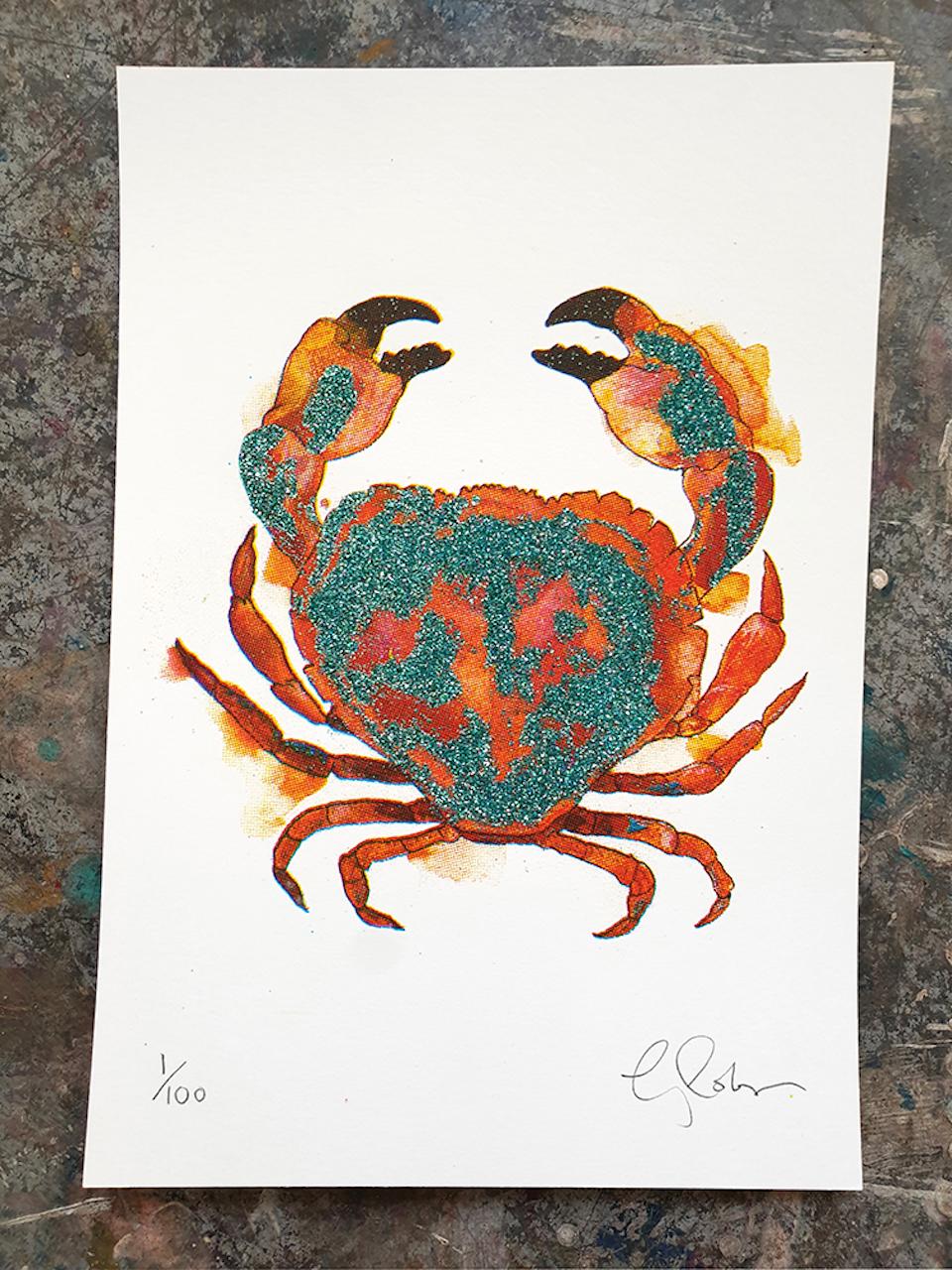 Mini granchio, Stampa in edizione limitata, Arte animale, Arte marina in vendita 1