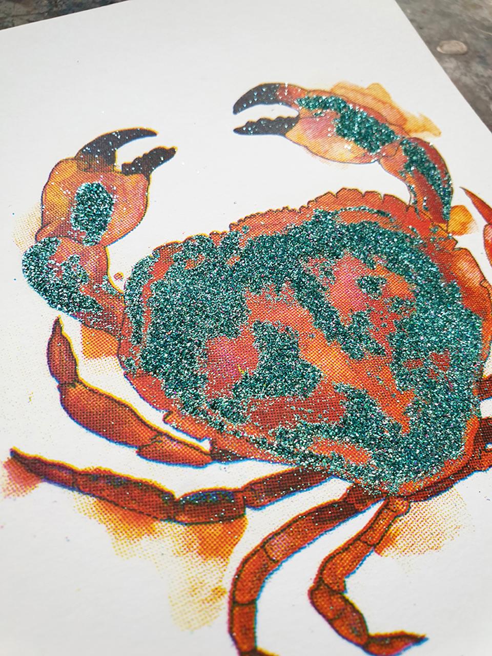 Mini granchio, Stampa in edizione limitata, Arte animale, Arte marina in vendita 2