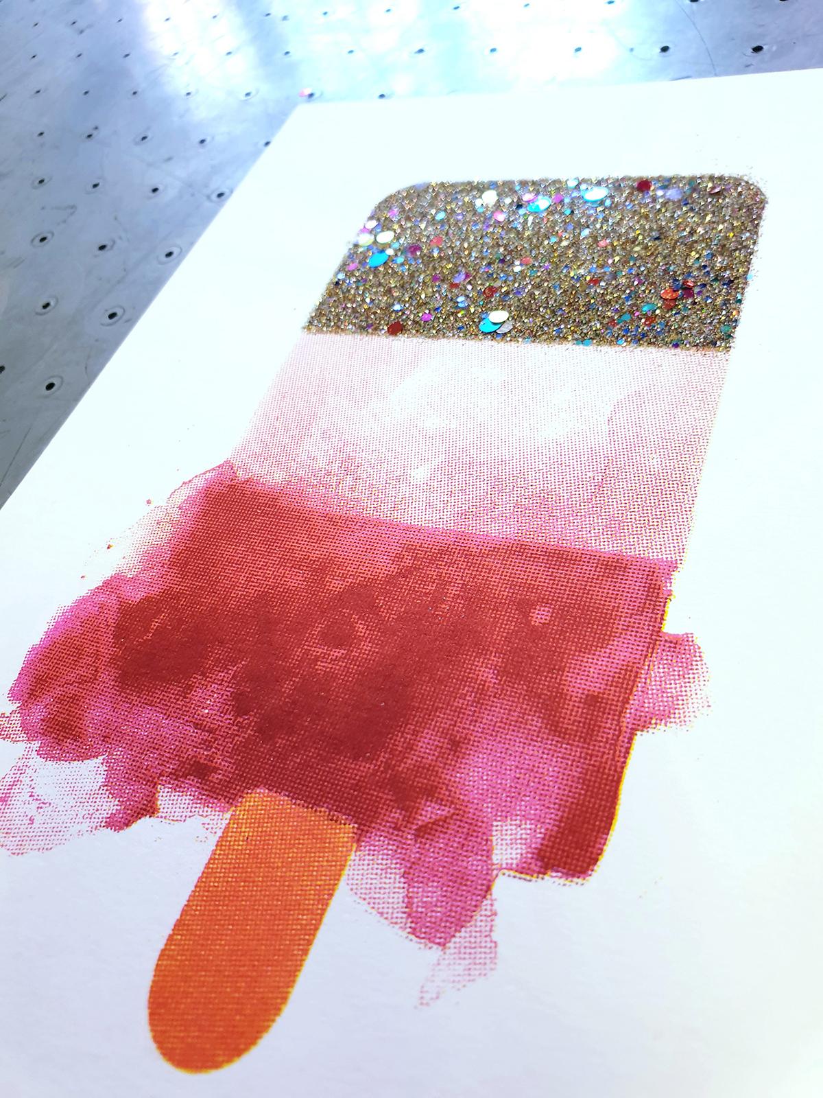 Mini Fab - Pride, Stampa in edizione limitata, Stampa fatta a mano, Arte del gelato - Print Grigio di Gavin Dobson