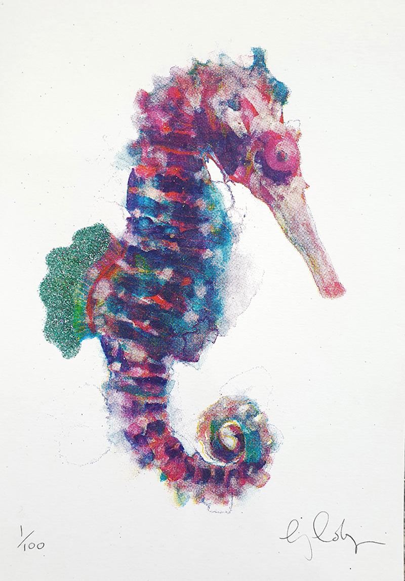 Mini Sea horse and Mini crab by Gavin Dobson, Limited edition diptych, Pop art For Sale 4