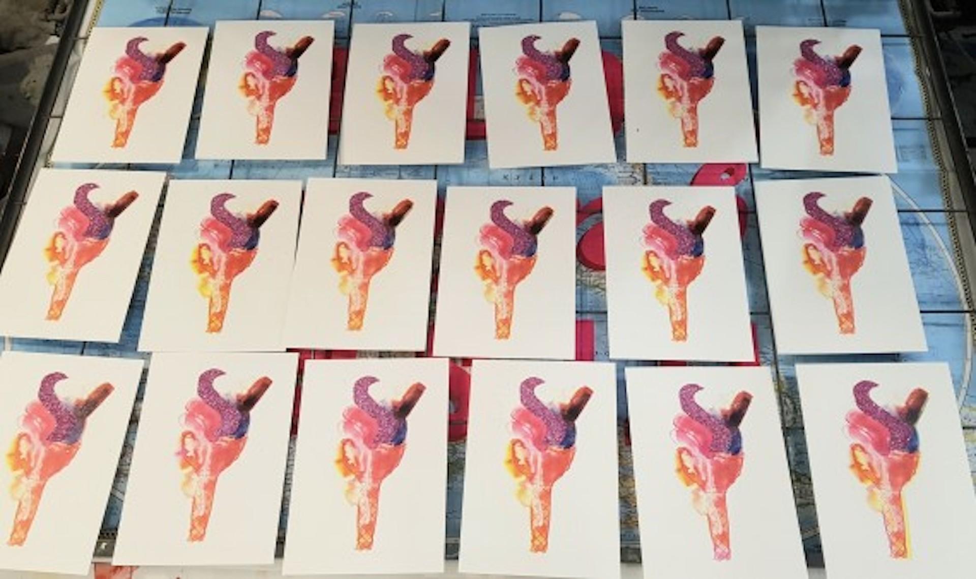 Triptyque Mini Summer Treats de Gavin Dobson, estampes en édition limitée, œuvre d'art culinaire en vente 1