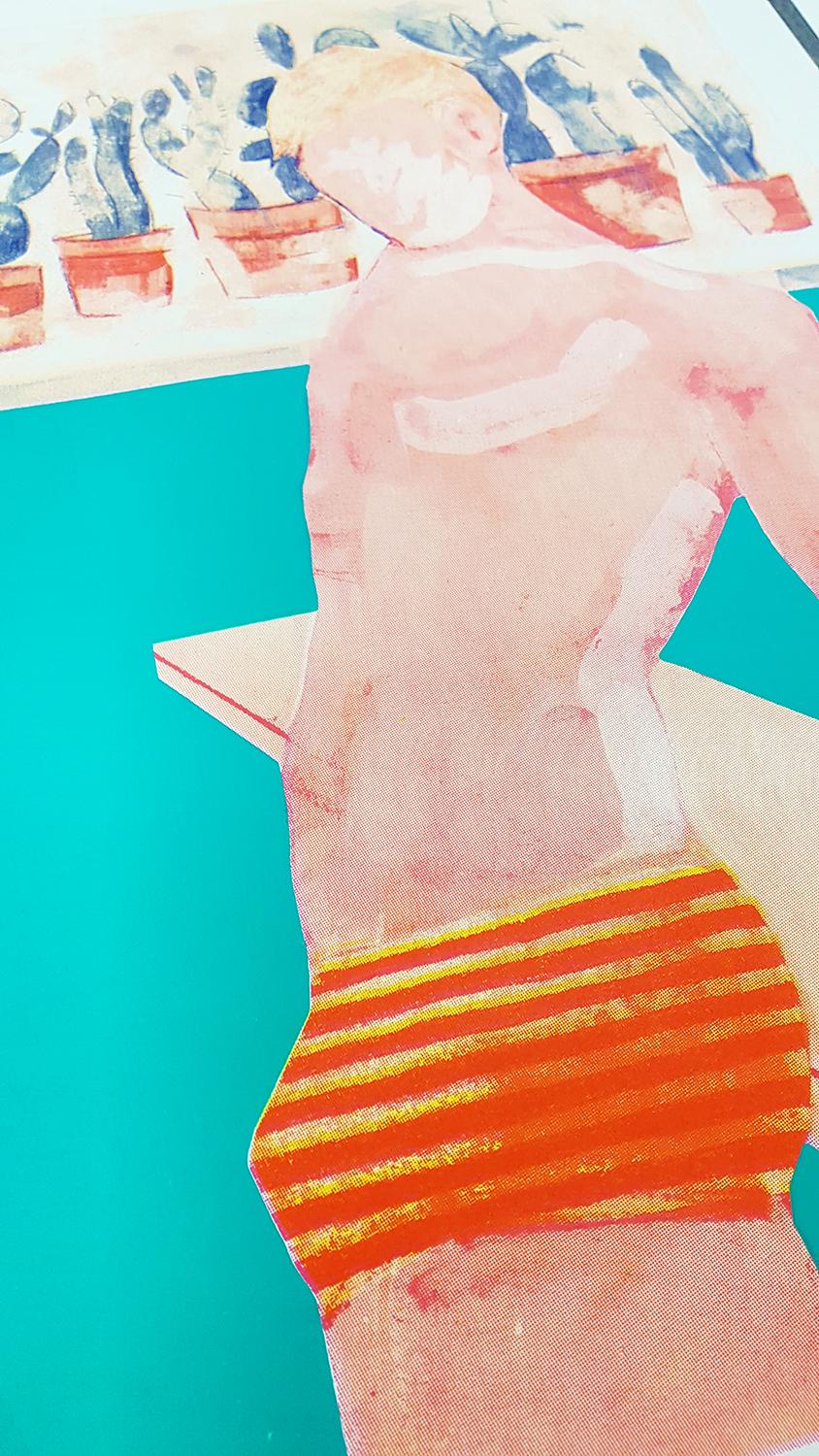Pool Boy - Aqua, Serigrafía Pop Art, Arte figurativo, Arte estilo David Hockney en venta 5